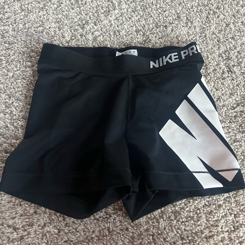 Nike Women's Black and White Athletic Shorts